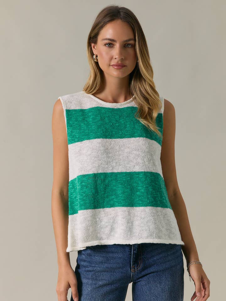 Sunday Edition- White/Green Tank-MWT21235