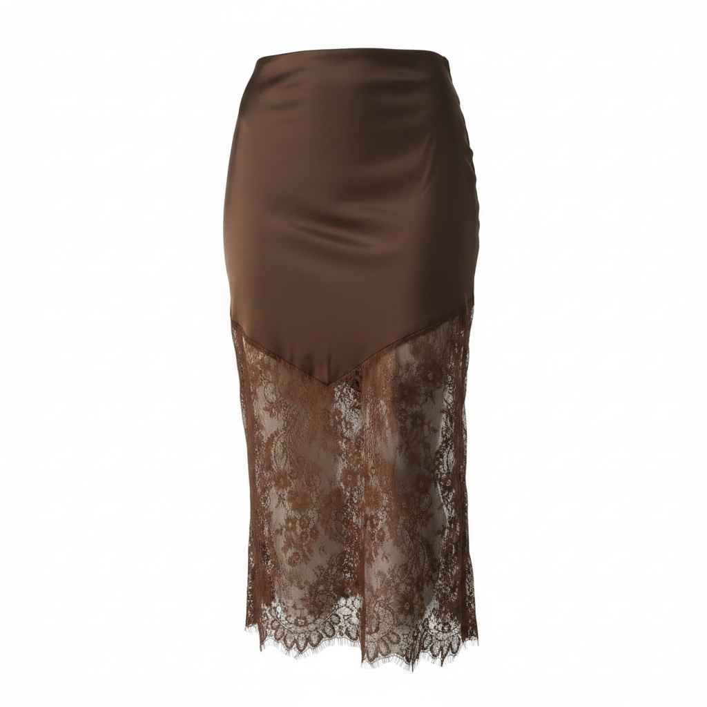 Lovesoft Satin Lace Patchwork Skirt AS8755-2017