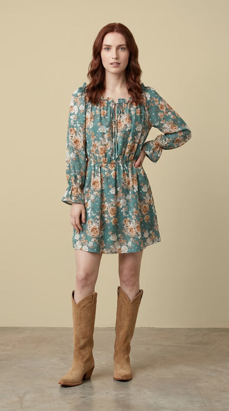 Anna Kaci Off-Should Floral JN6080GRN