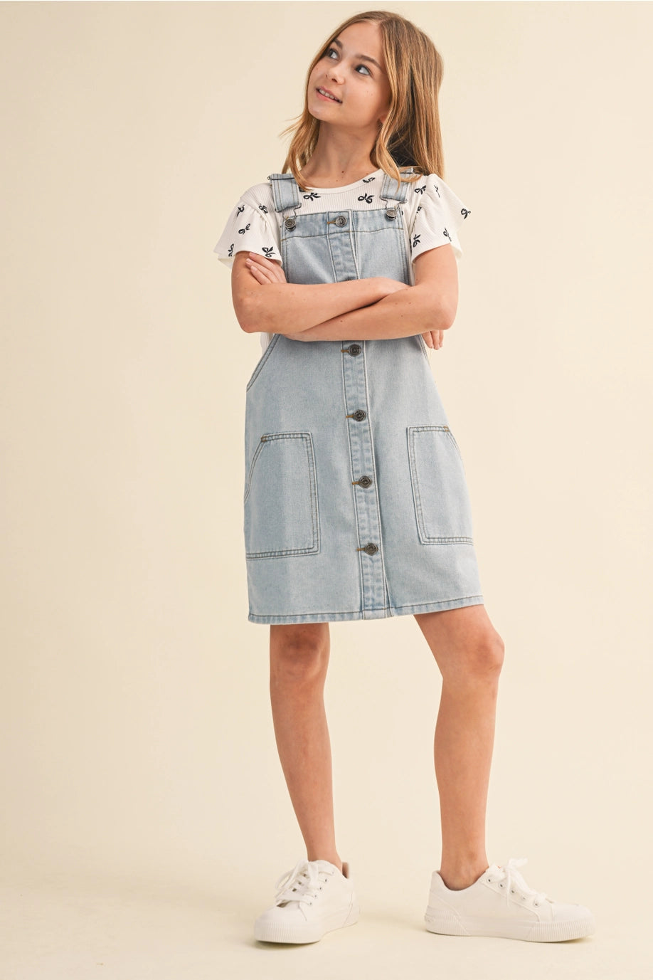 Heart & Arrow Girls' Denim Overall Dress