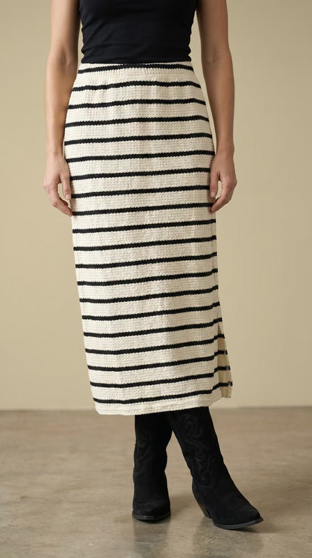 Black Striped Skirt w/ Slit
