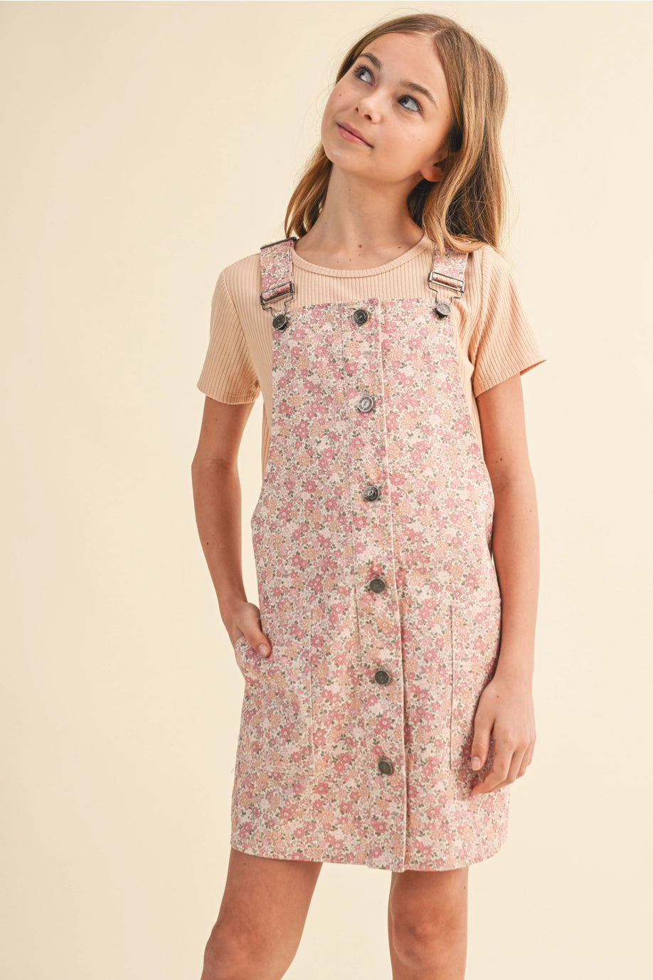 Heart & Arrow Girls' Floral Overall Dress