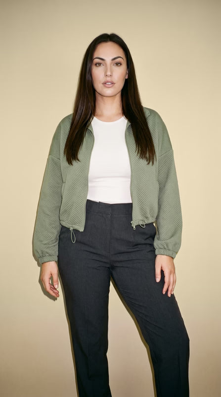 Zip Bomber Jacket-Army Green OW1213
