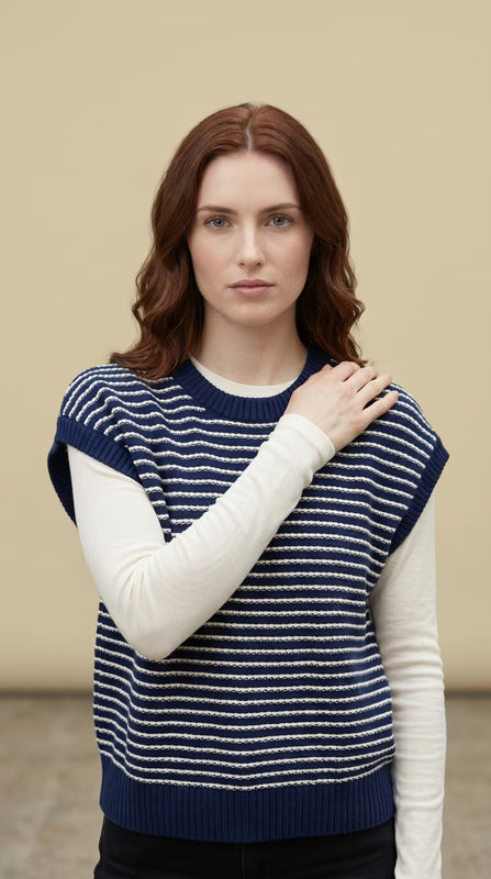 Wholesalesir Striped Sweater Vest- FRMD273