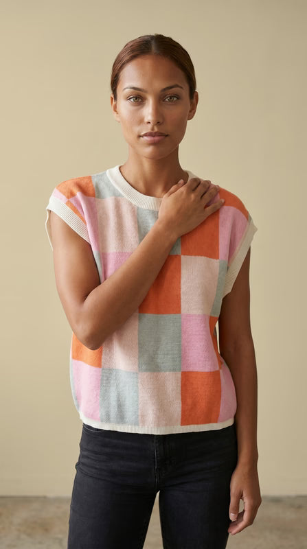 WMNS Sleeveless Shirt Checker Stripe
