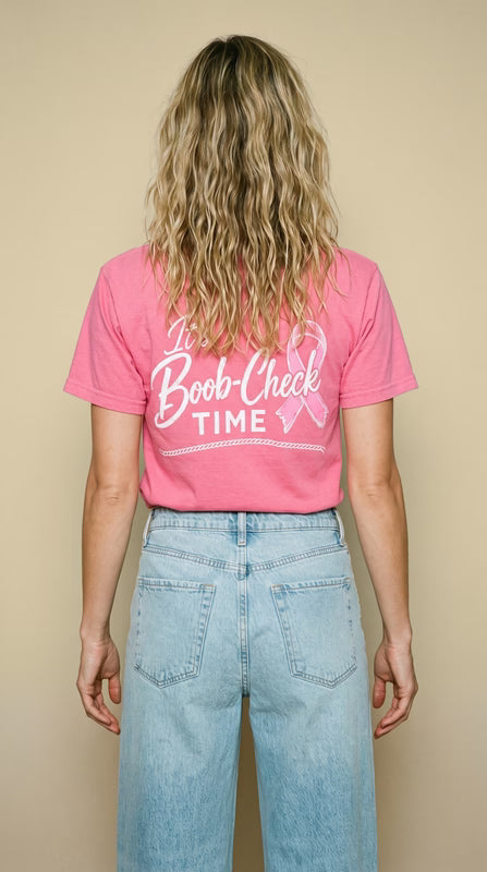 Jae Foundation Boob-Check Breast Cancer Awareness Tee – Comfort Color