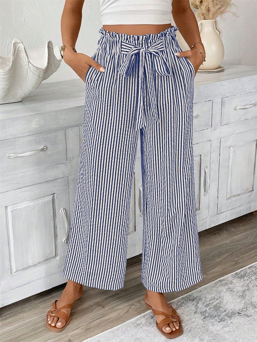Rosa Clothing Ruffle Paperbag Slacks RCWJ04656