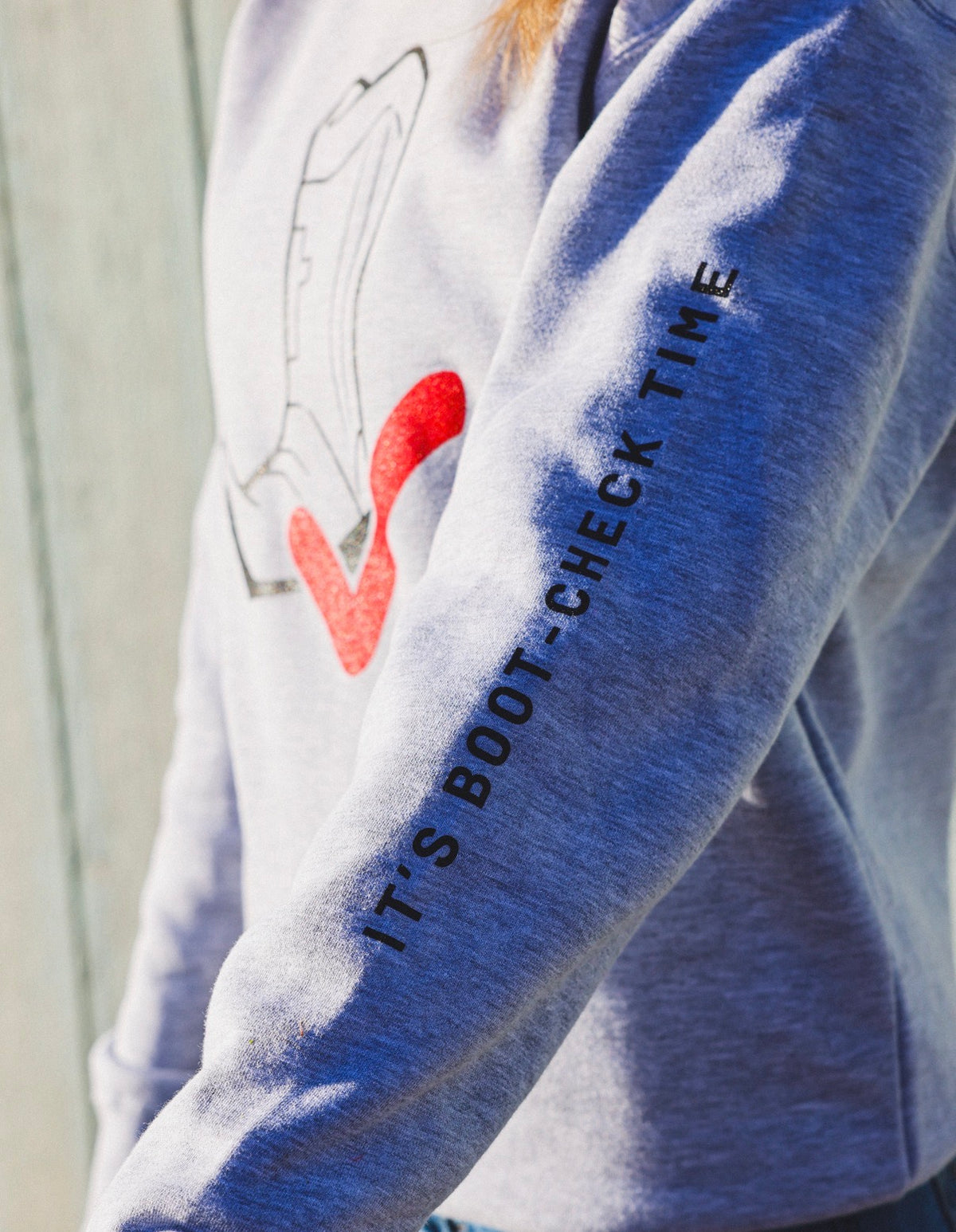 Heavyweight Boot-Check Crewneck Sweatshirt