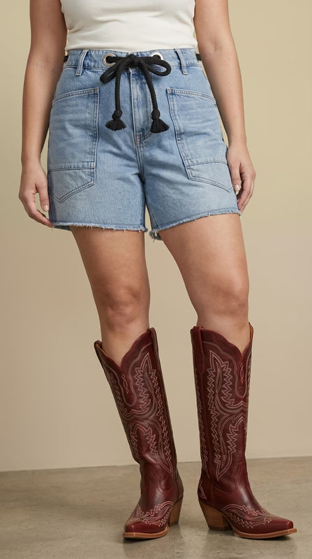 Lace-up Denim Short SAPA2507007