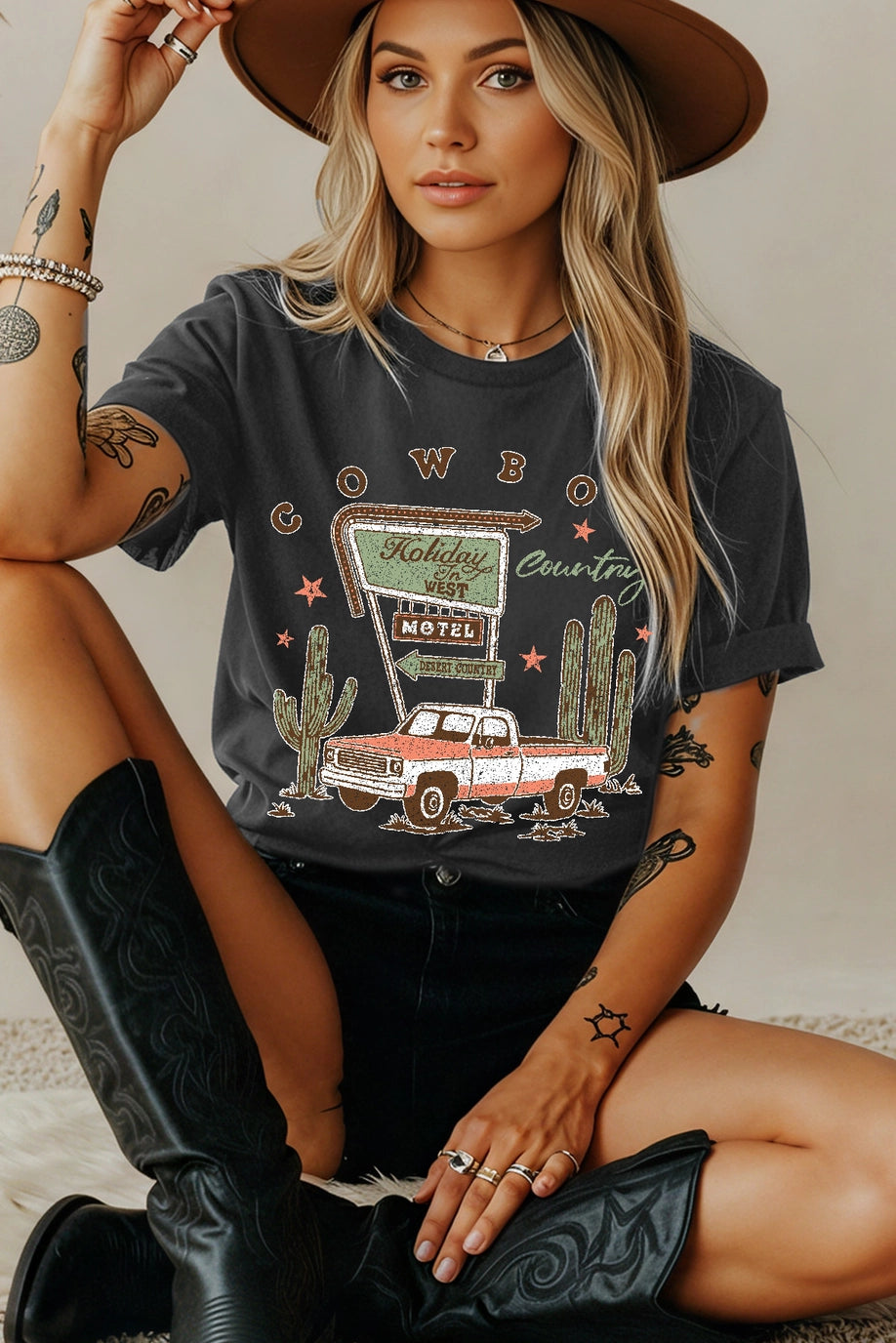 Amused by Blue Country Graphic Tee MB8333T
