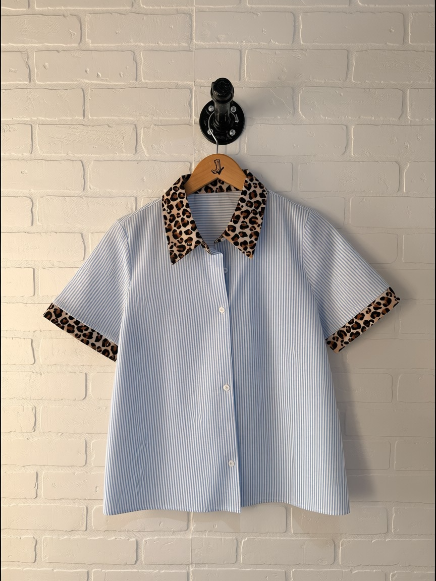Leopard Striped Button Down DISCO2557522