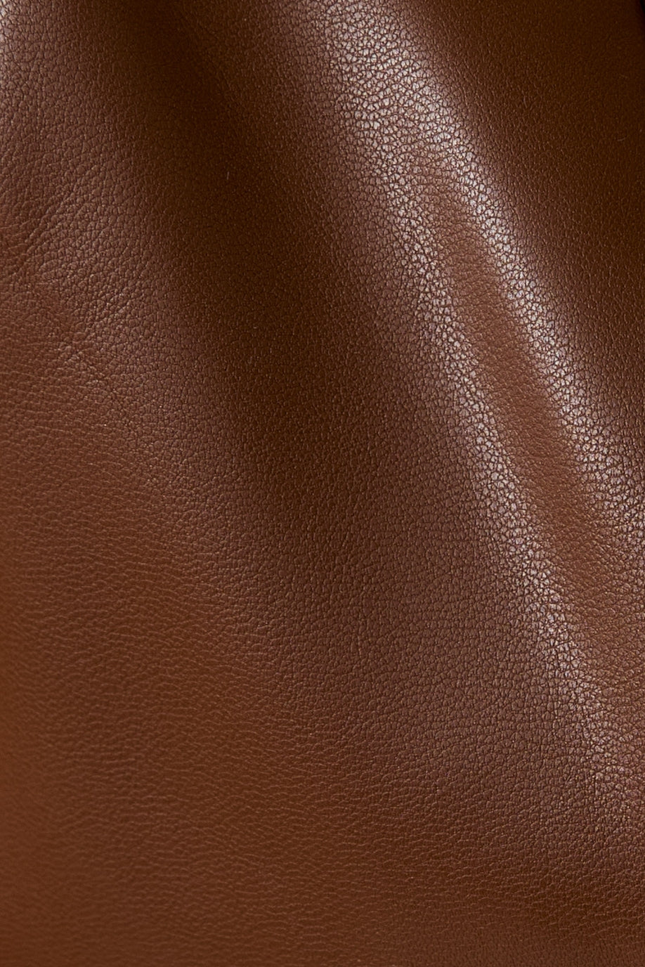 Sunday Edition Faux Leather Vest- Brown- MT10505