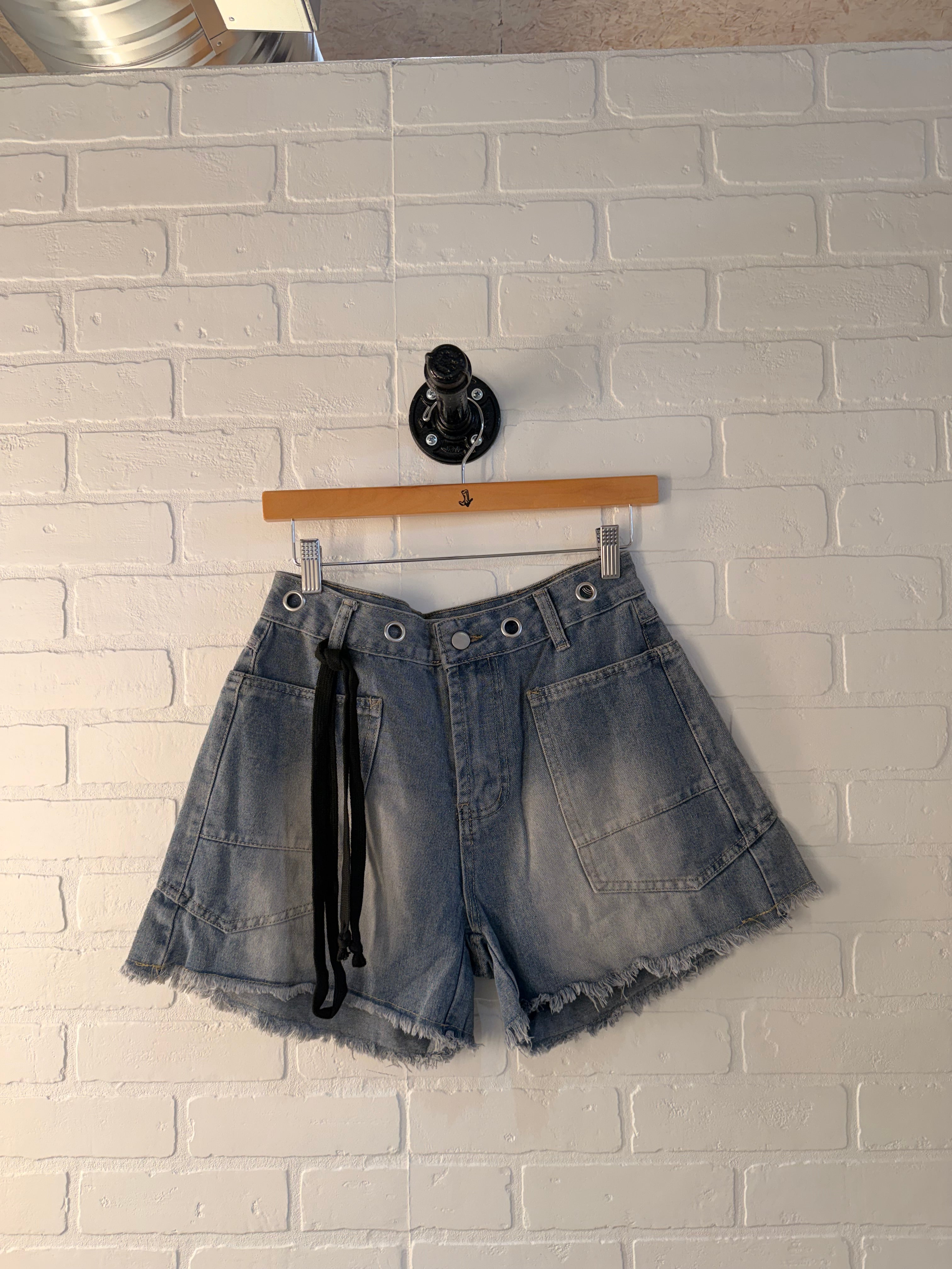 Lace-up Denim Short SAPA2507007