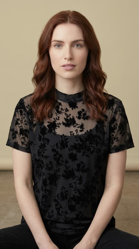 Hope & Sunshine Mesh Floral- Black