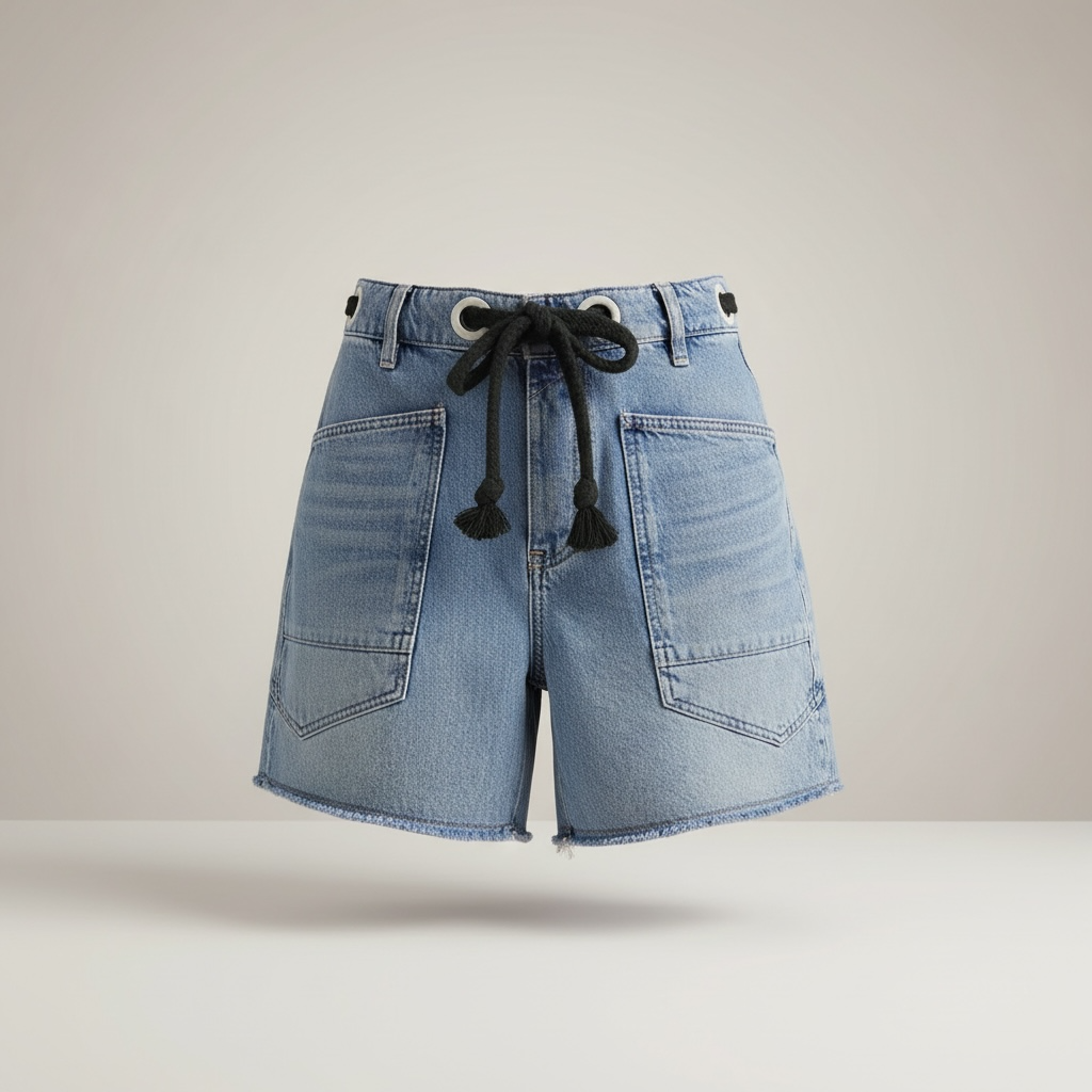 Lace-up Denim Short SAPA2507007
