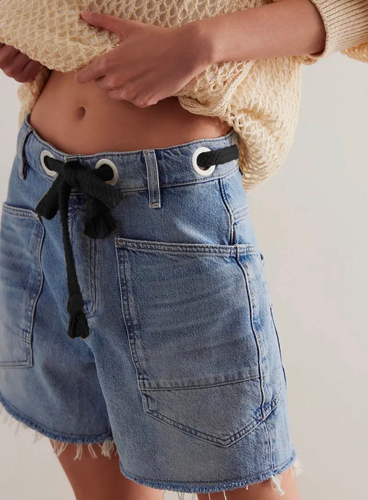 Lace-up Denim Shorts | Women's Western Apparel | Jae's Place