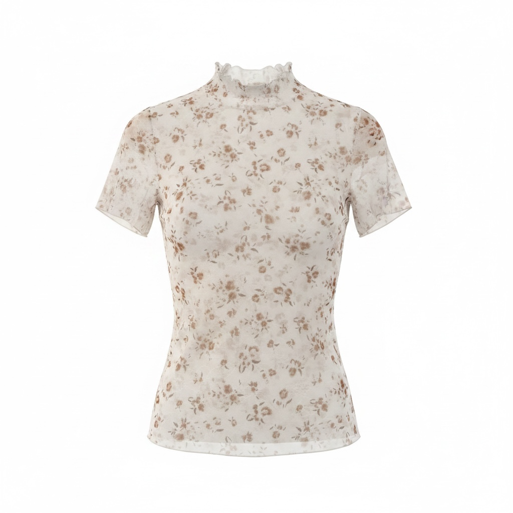 Floral Mock Neck Short Sleeve Lace Top | Women's Apparel – Jae's Place Floral Mock Neck Short Sleeve Lace Top | Women's Apparel – Jae's Place