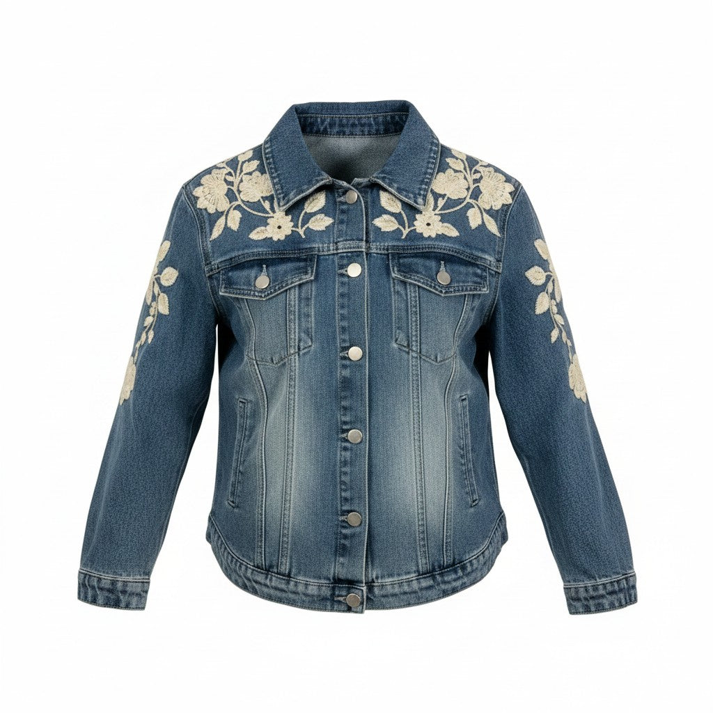 Denim Embroidered Jacket 91616J