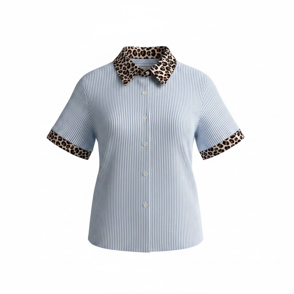 Leopard Striped Button Down DISCO2557522