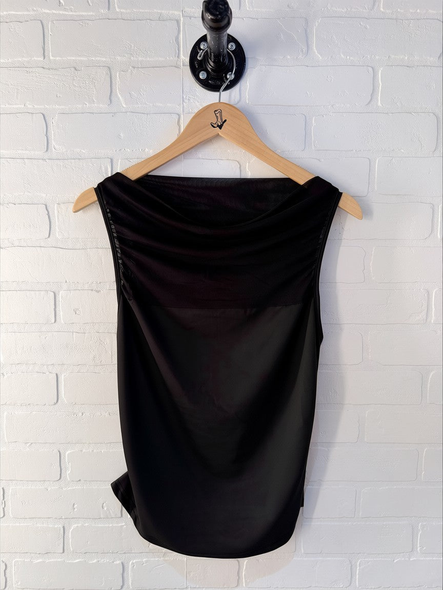 Sunday Edition Knit & Mesh Sleeveless Top- MT20333
