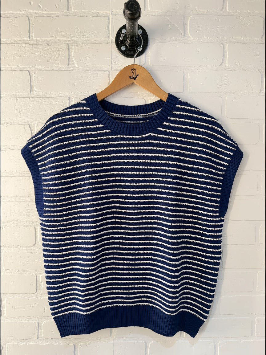 Wholesalesir Striped Sweater Vest- FRMD273