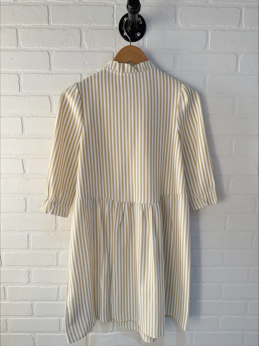 Rosa Clothing Puff Sleeve Striped Dress RCZY02307