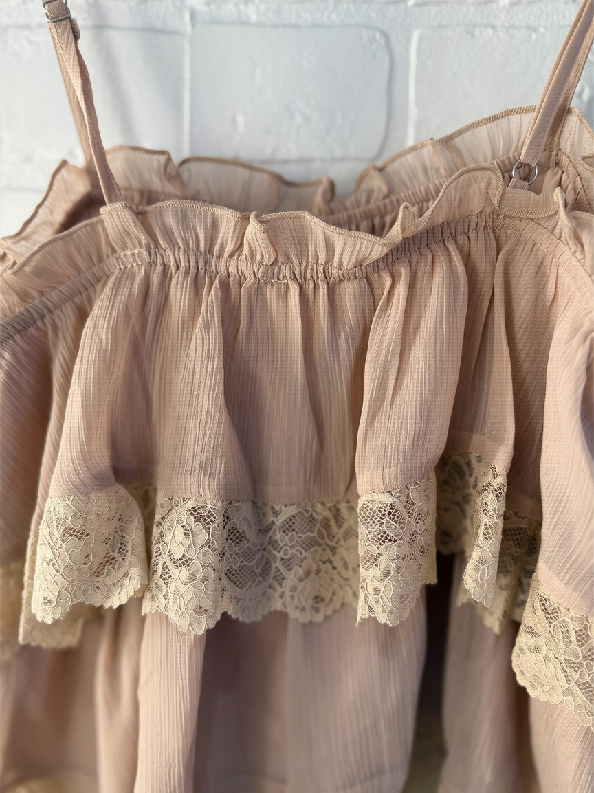 Sunday Edition Layered Lace Trim Top MT20918
