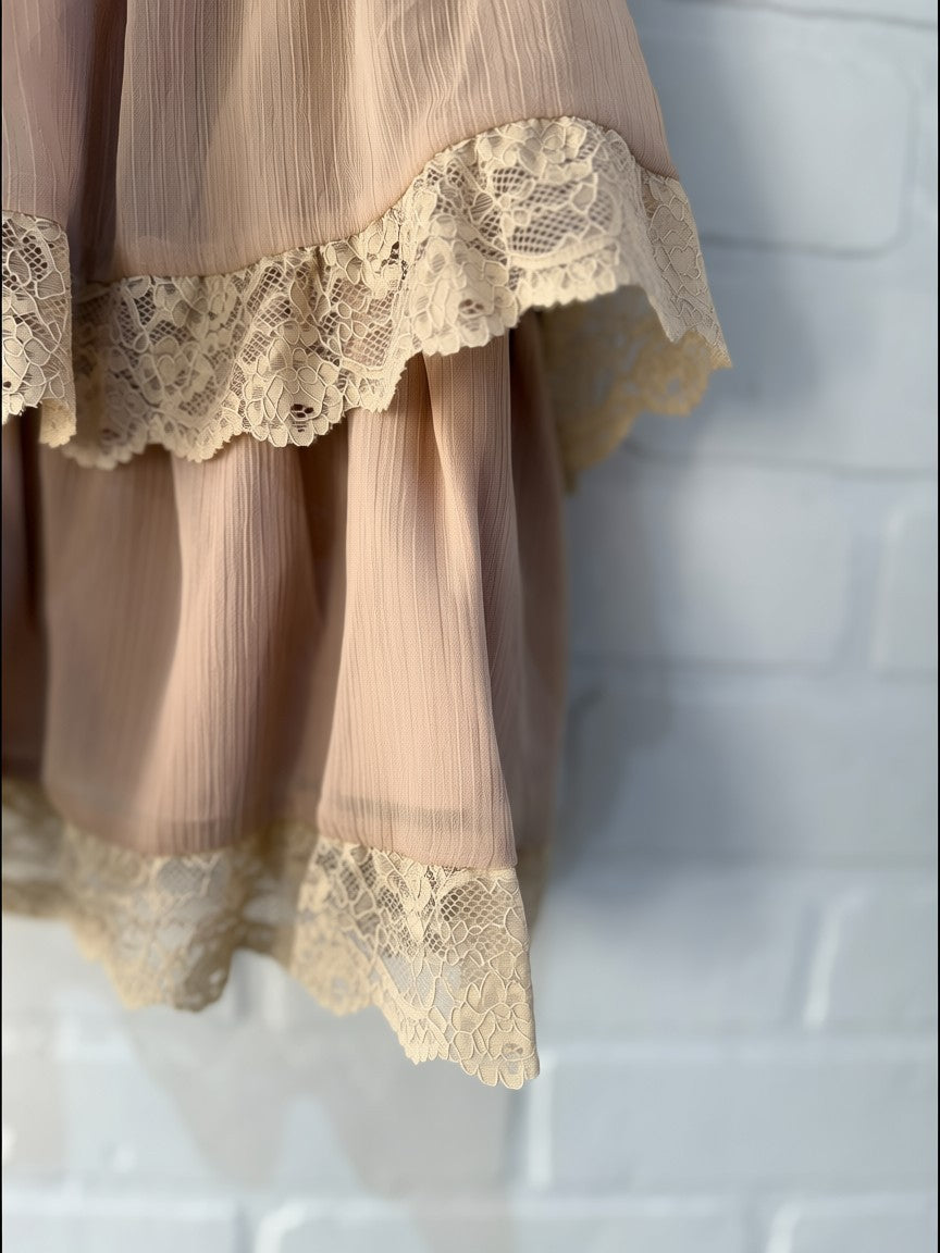 Sunday Edition Layered Lace Trim Top MT20918
