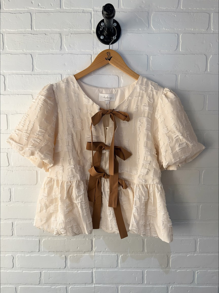 In February Bow Front Babydoll Blouse- E3269T
