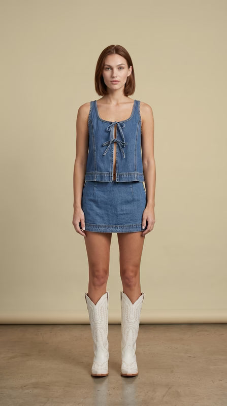 Denim Vest/Skirt Set