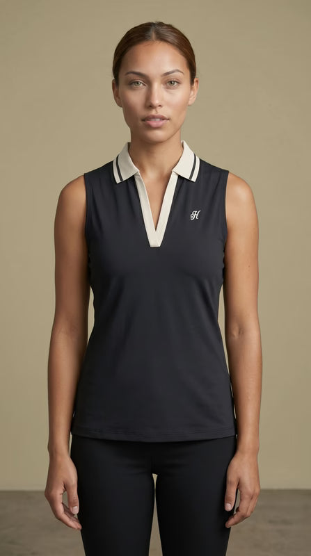 Hooey WMNS Sleeveless Polo HP2604BKCR