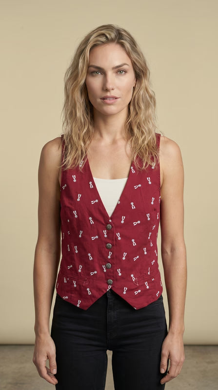 Cinch Women's Vest- Red CTV7532002