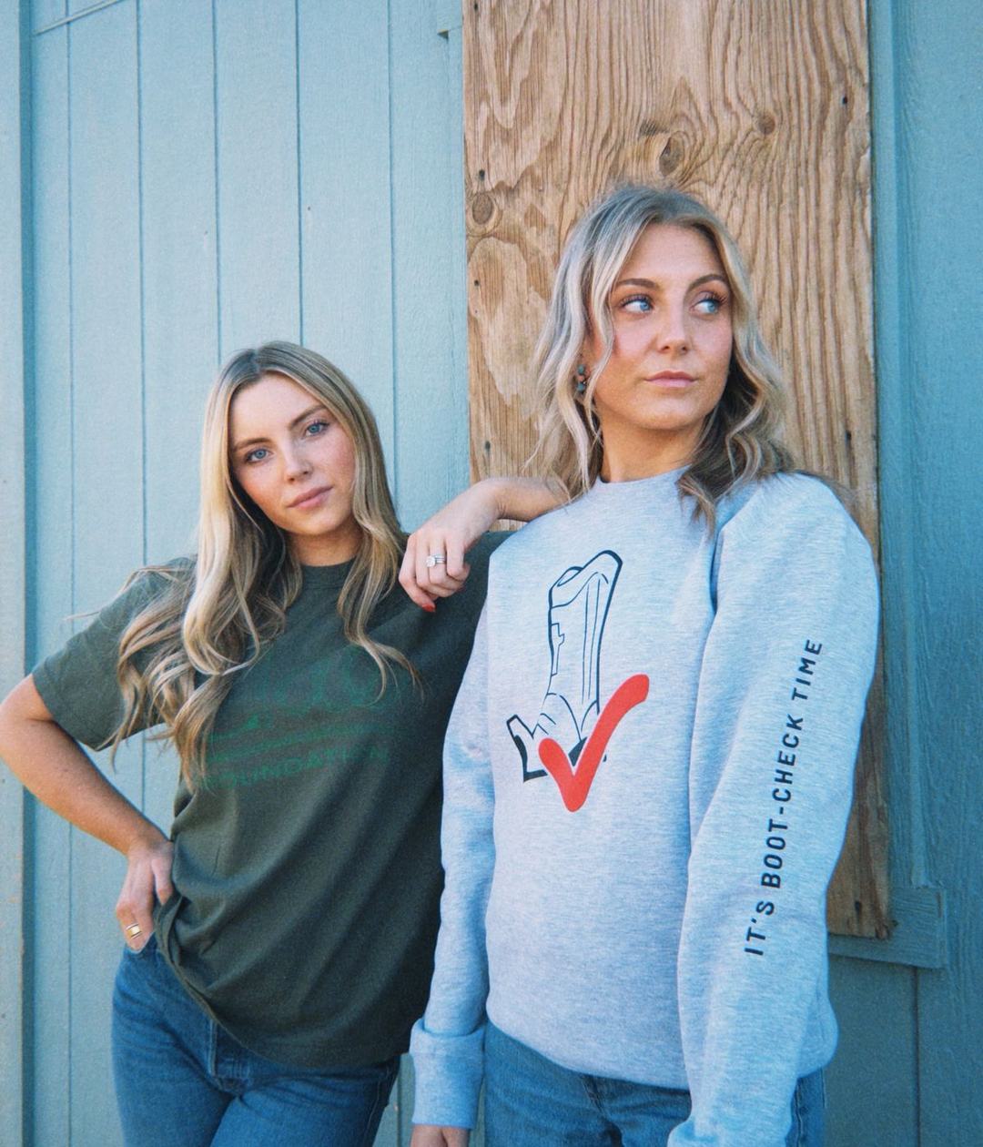 Heavyweight Boot-Check Crewneck Sweatshirt