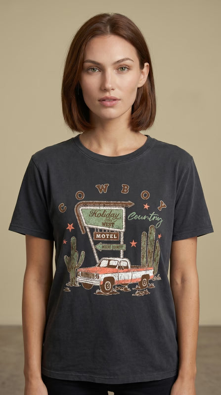 Amused by Blue Country Graphic Tee MB8333T