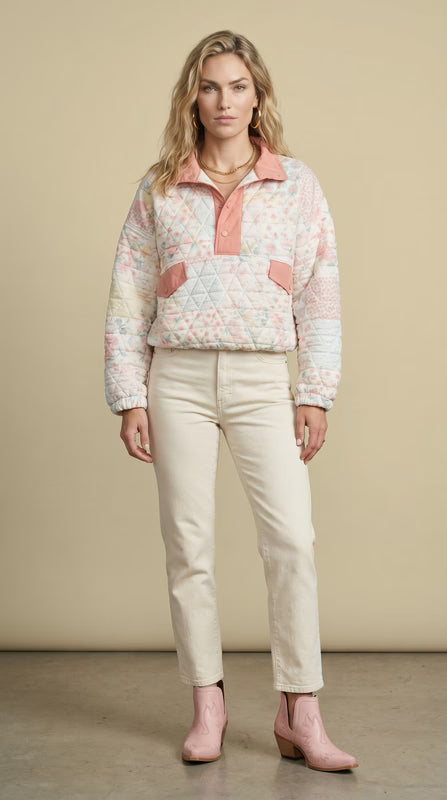 Veveret Quilted Quarter Zip VJ7245-BC
